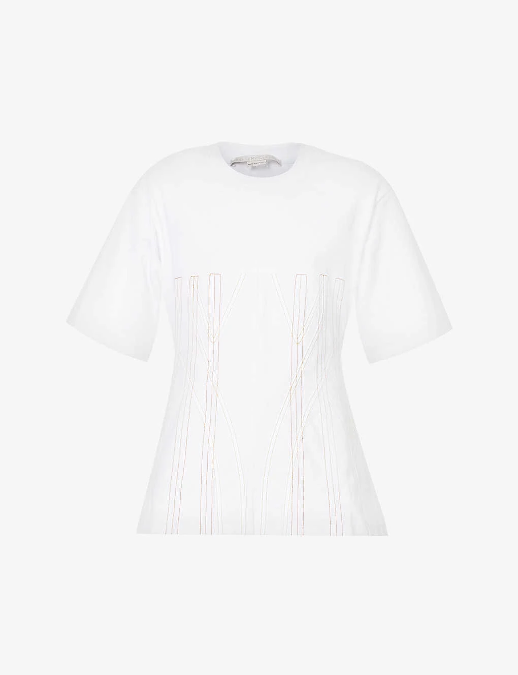 STELLA MCCARTNEY Corset-style Contrast-stitch Cotton T-shirt 3 STELLA MCCARTNEY Corset-style Contrast-stitch Cotton T-shirt