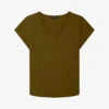 Soeur Dominique V-neck Cotton T-shirt -Whistles Shop R04125720 GREEN M