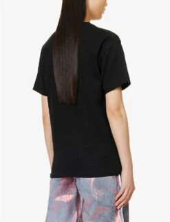 Camo College Graphic-print Cotton-jersey T-shirt -Whistles Shop R04126036 BLACKXRED ALT03