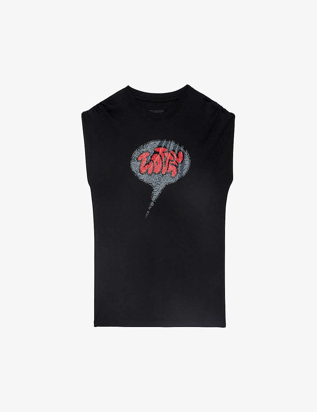 Zadig & Voltaire Adele Crystal-embellished-logo Cotton-blend T-shirt 3 Zadig & Voltaire Adele Crystal-embellished-logo Cotton-blend T-shirt