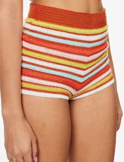 Chevron-pattern Crochet-knit Shorts -Whistles Shop R04126885 MULTI ALT04