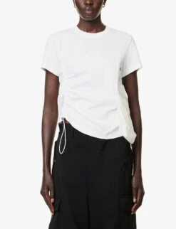 Pocket-embellished Cotton-jersey T-shirt -Whistles Shop R04127332 WHITE ALT02