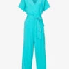 Max Mara Eolo V-neck Stretch-woven Jumpsuit -Whistles Shop R04127783 SKYBLUE M