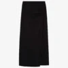 THE KOOPLES Wrap-around Draped Woven Midi Skirt -Whistles Shop R04127936 BLA01 M