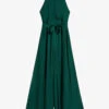 Ted Baker Meriahh Halter-neck Woven Jumpsuit 2 Ted Baker Meriahh Halter-neck Woven Jumpsuit -Whistles Shop R04128535 DKGREEN M