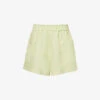 Emilia Frilled-trim Organic-linen Shorts -Whistles Shop R04128925 NEONLIME M