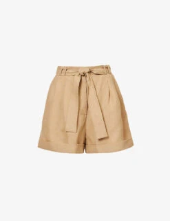 Clementina High-rise Organic-linen Shorts