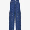 Hardy Flared Mid-rise Organic-denim Cargo Jeans -Whistles Shop R04129974 MIDWASH M
