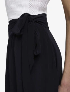 THE KOOPLES Belted Low-waist Woven Maxi Skirt -Whistles Shop R04131158 BLA01 ALT04