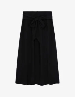 THE KOOPLES Belted Low-waist Woven Maxi Skirt
