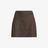 AllSaints Lila Leopard-print Leather Mini Skirt -Whistles Shop R04131349 BROWN M