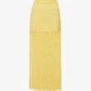 Casablanca Fringed High-waisted Knitted Midi Skirt 1 Casablanca Fringed High-waisted Knitted Midi Skirt -Whistles Shop R04133098 YELLOW M