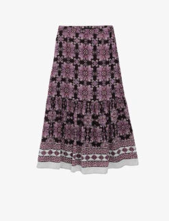Ikks Graphic-print Crepe-voile Midi Skirt