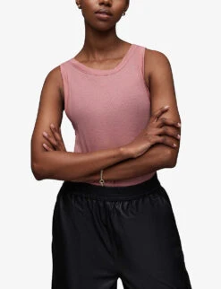 AllSaints Rina Round-neck Stretch-woven Tank Top -Whistles Shop R04134780 SOFTPINK ALT02