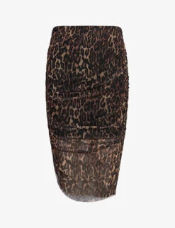 AllSaints Nora Anita Leopard-print Stretch-woven Midi Skirt