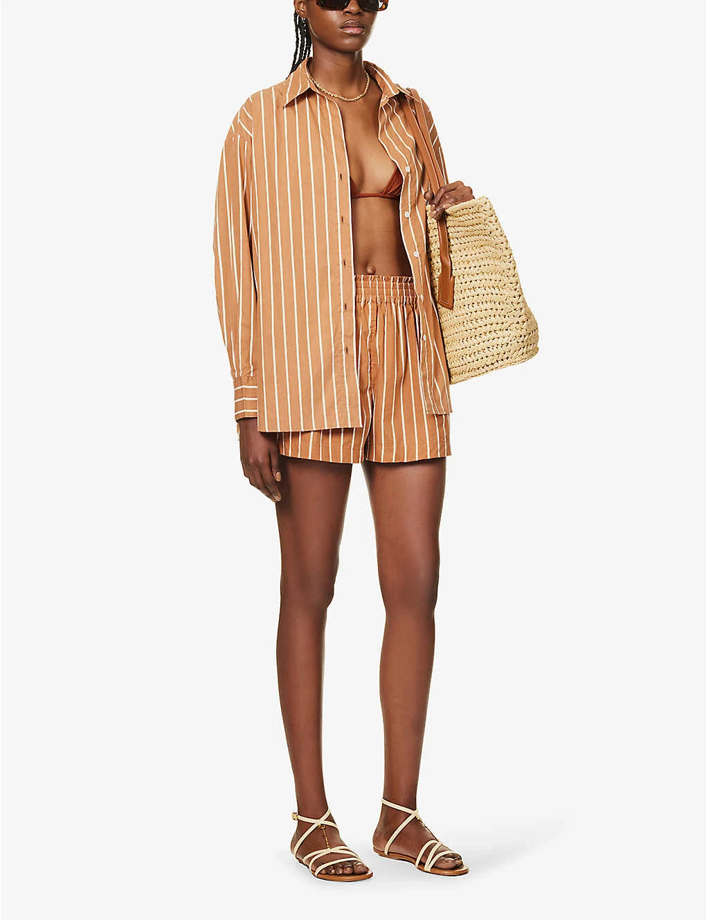 Faithfull The Brand Daija Striped Split-sides Cotton Shirt 4 Faithfull The Brand Daija Striped Split-sides Cotton Shirt - Image 2