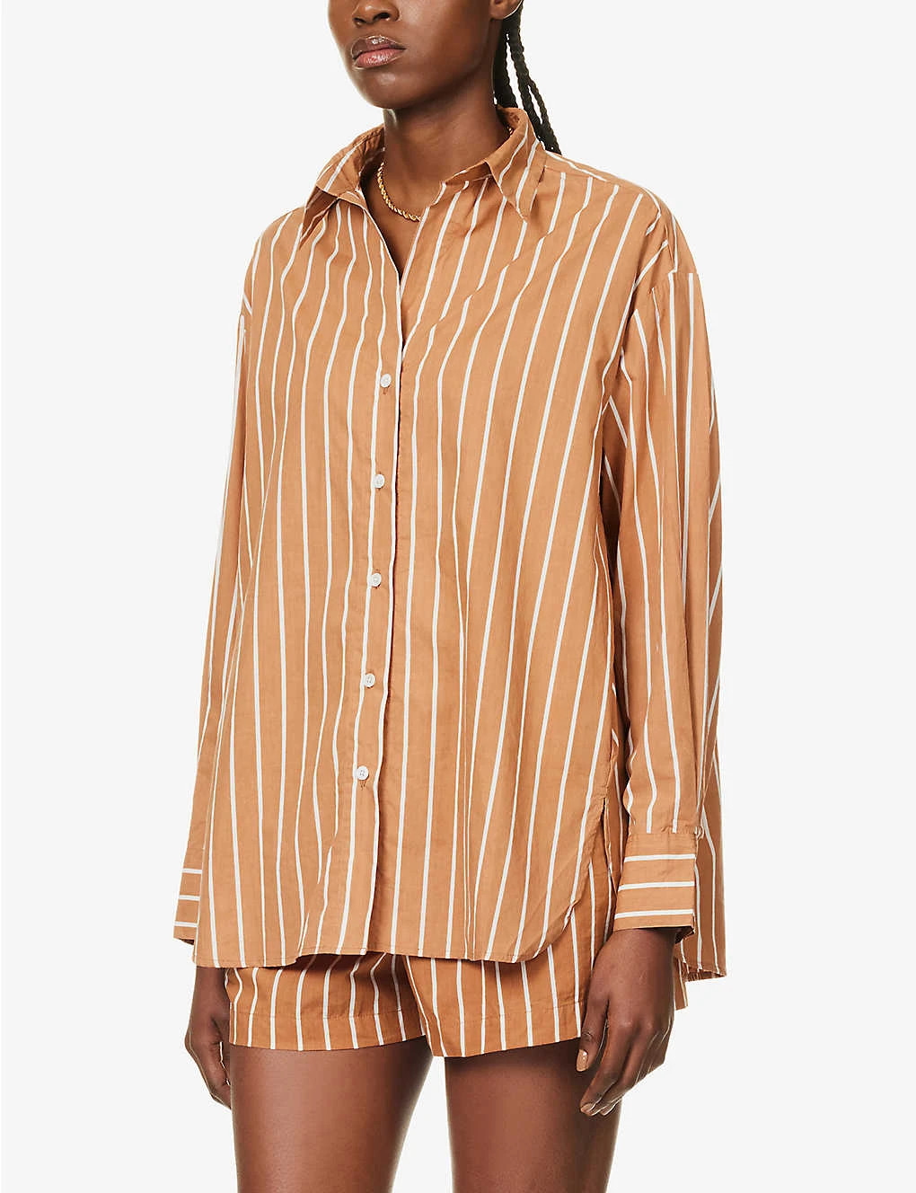Faithfull The Brand Daija Striped Split-sides Cotton Shirt 5 Faithfull The Brand Daija Striped Split-sides Cotton Shirt - Image 3