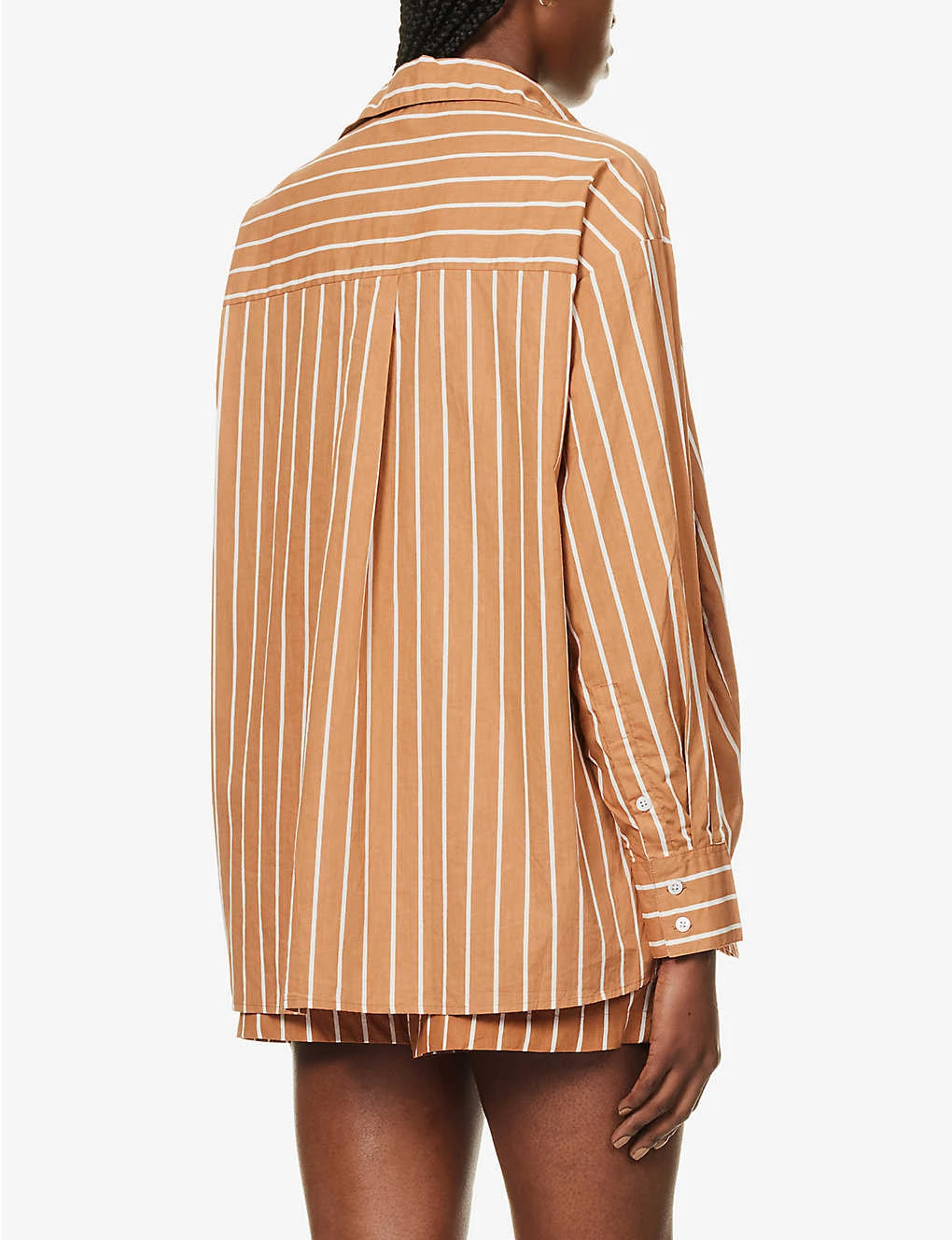 Faithfull The Brand Daija Striped Split-sides Cotton Shirt 6 Faithfull The Brand Daija Striped Split-sides Cotton Shirt - Image 4