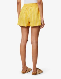 Faithfull The Brand Elva High-rise Cotton-poplin Shorts -Whistles Shop R04135585 ADIASTRIPEPRTCITRUS ALT03