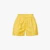 Faithfull The Brand Elva High-rise Cotton-poplin Shorts -Whistles Shop R04135585 ADIASTRIPEPRTCITRUS M