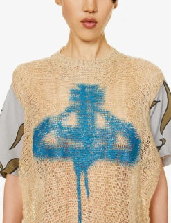 Vivienne Westwood Peter Logo-print Cotton T-shirt -Whistles Shop R04135877 SAND ALT05