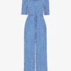 Whistles Oversized-collar Relaxed Woven Jumpsuit -Whistles Shop R04136164 MULTICOLOURED M
