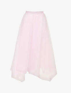 Alexander McQueen Flared-hem Mid-rise Mesh Midi Skirt