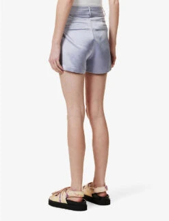 Paige Cypress Mid-rise Satin Shorts -Whistles Shop R04136646 SALTBLUE ALT03