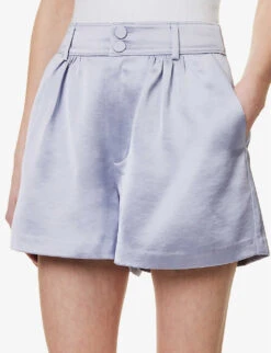 Paige Cypress Mid-rise Satin Shorts -Whistles Shop R04136646 SALTBLUE ALT04