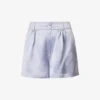 Paige Cypress Mid-rise Satin Shorts -Whistles Shop R04136646 SALTBLUE M
