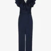 Whistles Adeline Ruffle Recycled Polyester Jumpsuit -Whistles Shop R04137013 NAVY M