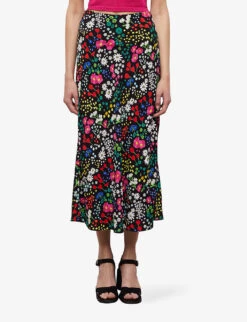 THE KOOPLES Floral-print Woven Midi Skirt -Whistles Shop R04140789 MU01 ALT02