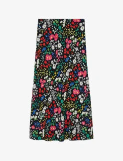 THE KOOPLES Floral-print Woven Midi Skirt