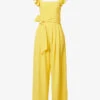 ME AND EM Frill-sleeve Belted-waist Crepe Jumpsuit -Whistles Shop R04141790 SUPERLEMON M