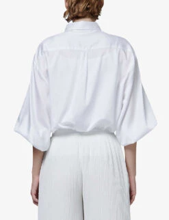 Balloon-sleeve Oversized-fit Woven Shirt -Whistles Shop R04141927 OFFWHITE ALT03