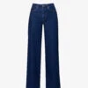 Paige Harper Contrast-stitch Wide-leg High-rise Jeans -Whistles Shop R04144092 DARKCLEANRINCEWASH M