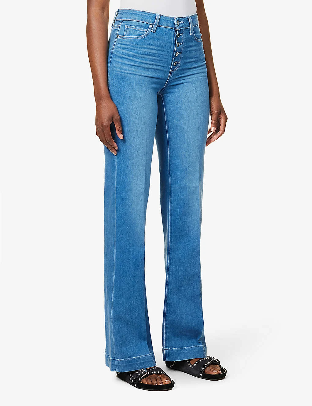 Paige Leenah Flared-leg High-rise Stretch-denim Jeans 5 Paige Leenah Flared-leg High-rise Stretch-denim Jeans - Image 3