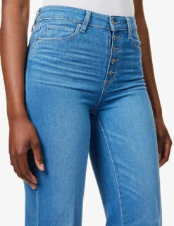 Paige Leenah Flared-leg High-rise Stretch-denim Jeans 12 Paige Leenah Flared-leg High-rise Stretch-denim Jeans -Whistles Shop R04144096 MIDBLUEMINIMALWASH ALT04