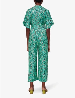 Whistles Floral-print Flutter-sleeve Woven Jumpsuit -Whistles Shop R04145317 MULTICOLOURED ALT03
