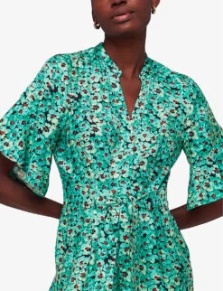 Whistles Floral-print Flutter-sleeve Woven Jumpsuit -Whistles Shop R04145317 MULTICOLOURED ALT04