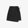 FRAME Wrap-front High-waist Organic-cotton Mini Skirt