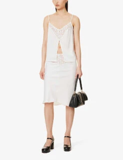 Trimiti Lace-trim Satin Midi Skirt 8 Trimiti Lace-trim Satin Midi Skirt -Whistles Shop R04147086 WHITE ALT01