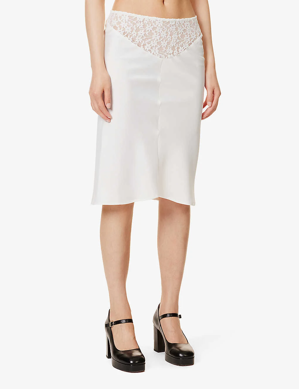 Trimiti Lace-trim Satin Midi Skirt 5 Trimiti Lace-trim Satin Midi Skirt - Image 3