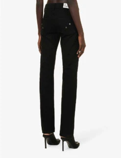 Lace-up Straight-leg Mid-rise Jeans -Whistles Shop R04147638 BLACK ALT03
