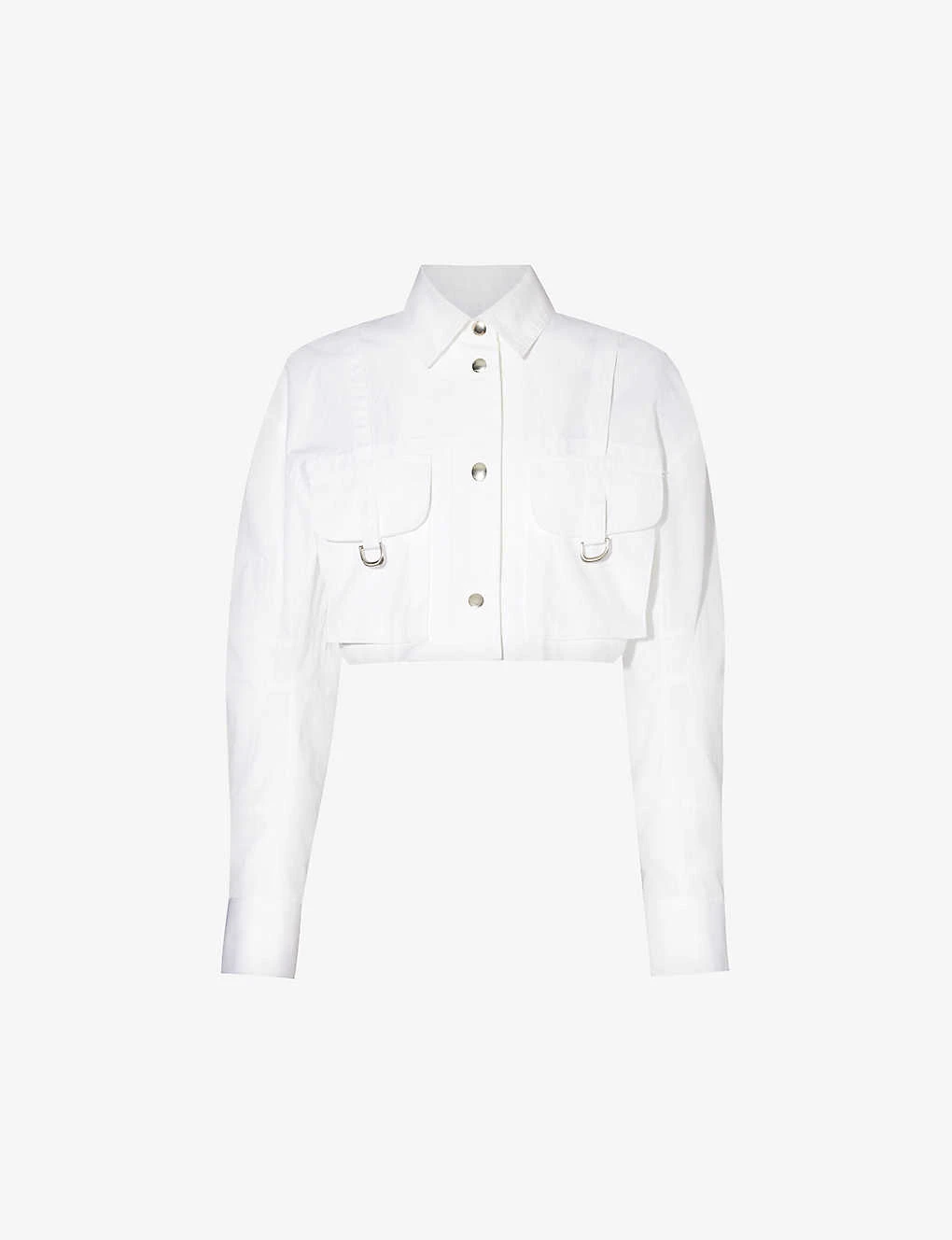 Cropped Patch-pocket Cotton Shirt 3 Cropped Patch-pocket Cotton Shirt