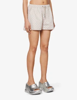 Daily Paper Reportia Drawstring-waist Cotton Shorts -Whistles Shop R04148970 HUSHEDVIOLET ALT02