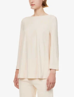Max Mara Pampas Relaxed-fit Stretch-woven Top -Whistles Shop R04149121 IVORY ALT02