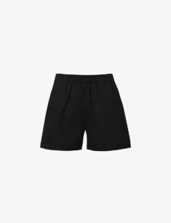Emery Mid-rise Cotton And Linen-blend Shorts