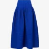 Pottery Flared-hem Recycled-polyester Knitted Midi Skirt -Whistles Shop R04149921 BLUE M