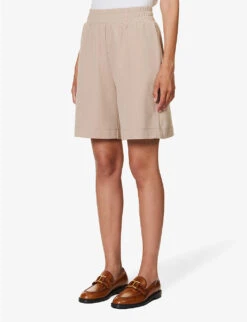 Weekend Max Mara Zoraide Regular-fit Mid-rise Stretch-jersey Shorts -Whistles Shop R04151226 BEIGE ALT02